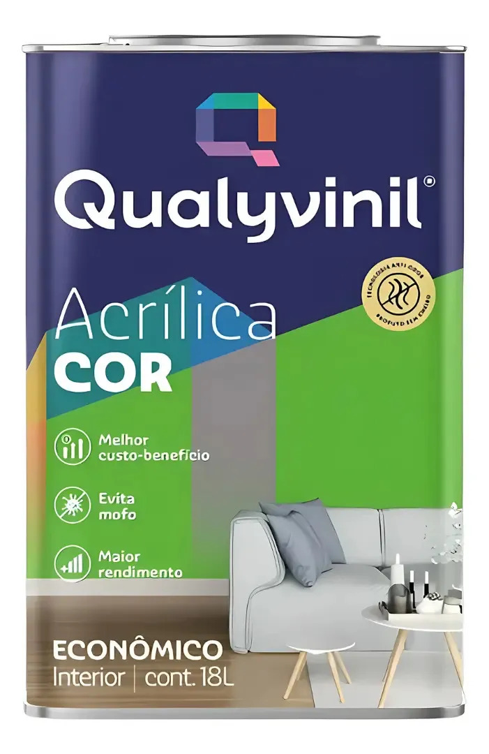 Tinta Acrílico Parede Qualyvinil Sua Cor!! Acabamento Fosco Cor Açaí