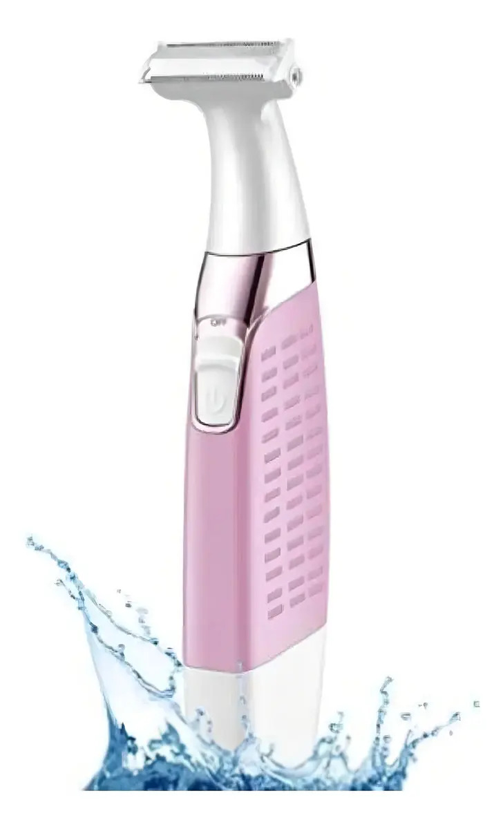 Depilador Elétrico Recarregável Kemei KM-1900 para Zonas Íntimas Bivolt Rosa
