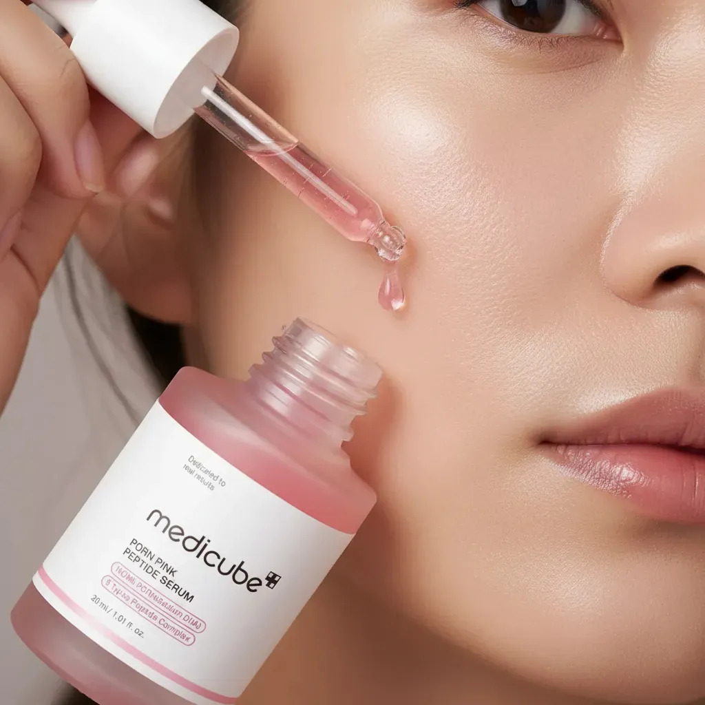 Medicube PDRN Pink Peptide Serum – Sérum Facial com 5 Peptídeos 30ml