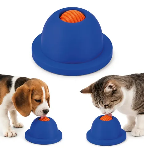 Lambedor Pet Bolinha Rotativa Tapete De Lamber Cães Gatos