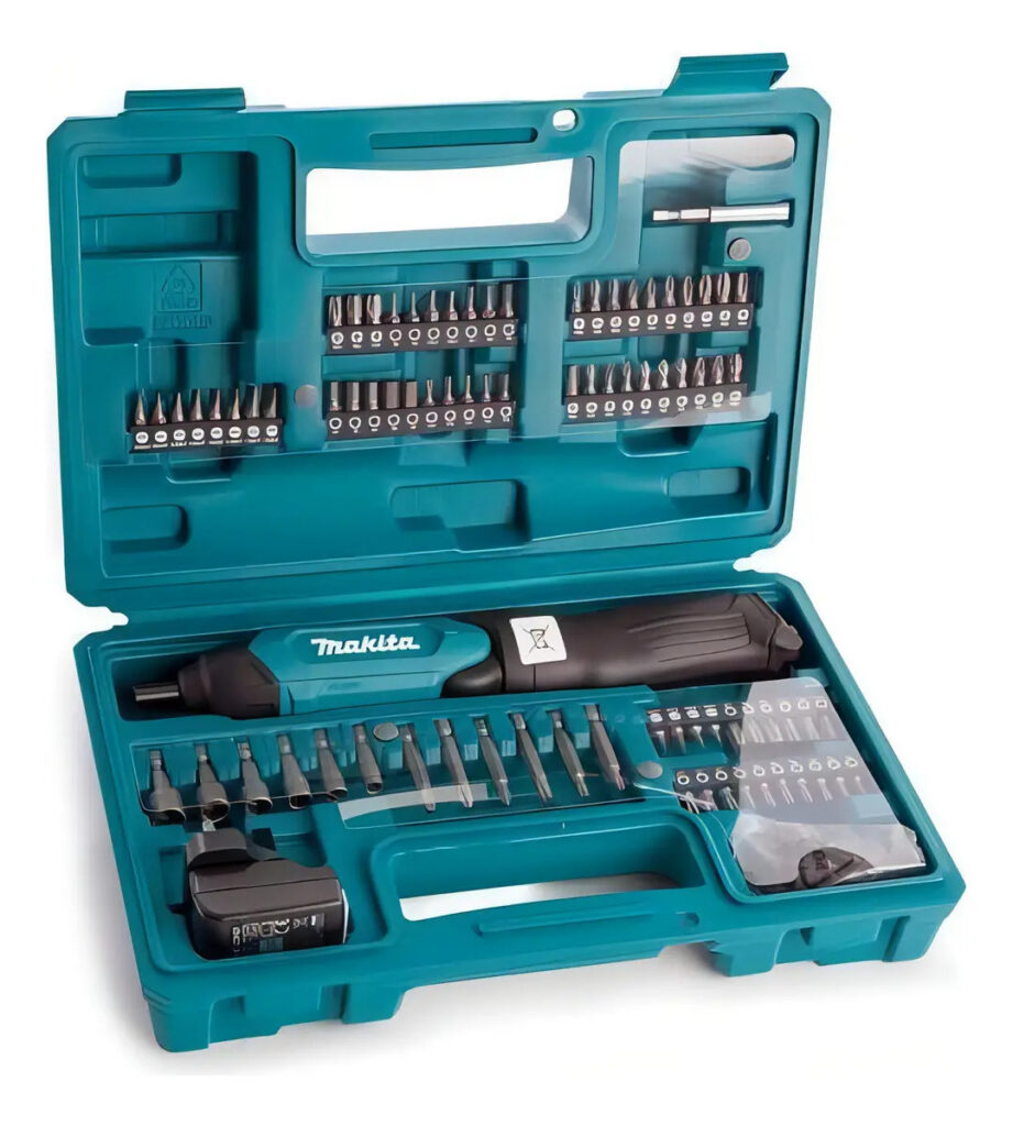 Parafusadeira à Bateria Makita + KIT com 81 Acessórios Df001dw – Cor Azul-turquesa Frequência 60Hz