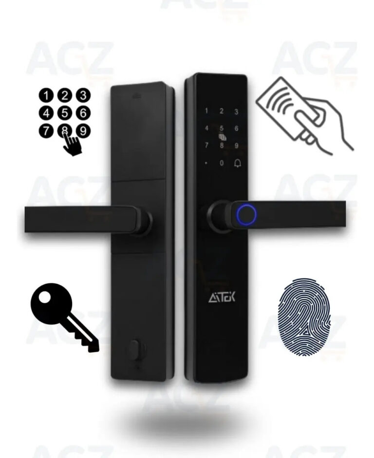 Fechadura Eletrônica Inteligente Biometria Digital Senha Cartão Magnético Touch Aitek Sigma Fe05 Preta Frequência 13,56 Mhz