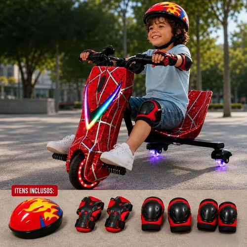 Triciclo Eletrico Drift Bluetooth Infantil 100kg + Brinde