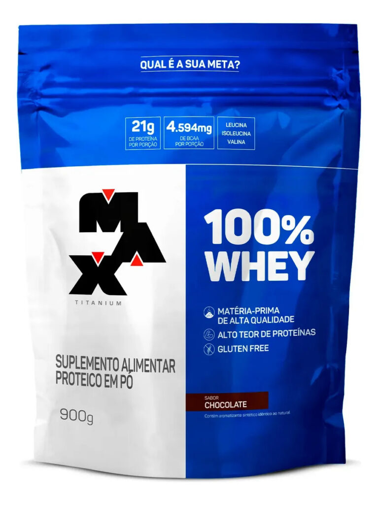 Whey 100% Max Titanium Whey Concentrado 900g Chocolate