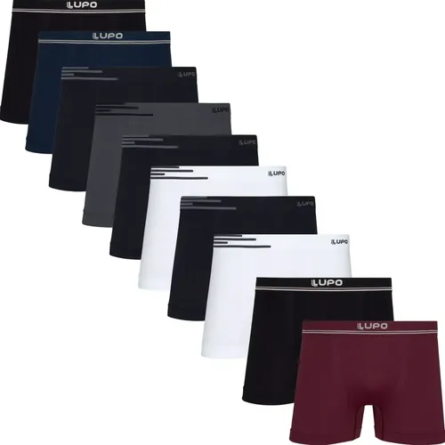 Kit 10 Cuecas Boxer Lupo Microfibra Sem Costura Adulto