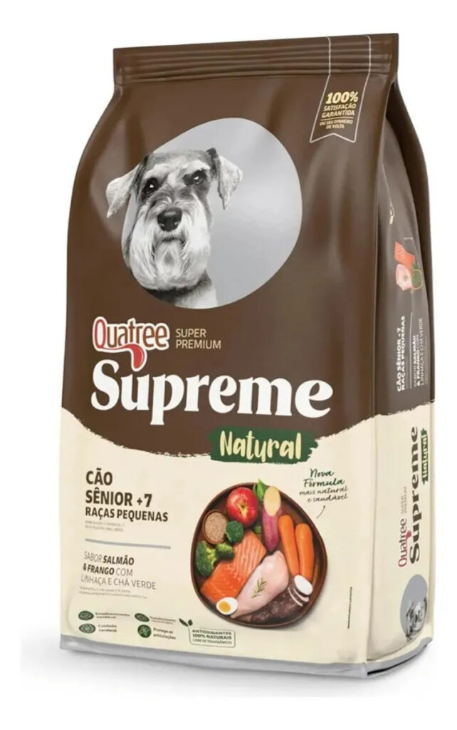 Quatree Supreme Quatree Supreme Sênior +7 Porte Pequeno Salmão/Frango 10,1 kg Cão Senior Seca