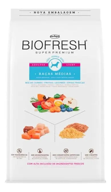 Ração Seca Light Biofresh para Cães Adultos de Raça Média 10kg