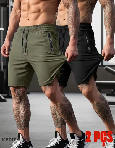 Kit 2 Bermuda Masculina Slim Fitness Esportiva Com Elastano