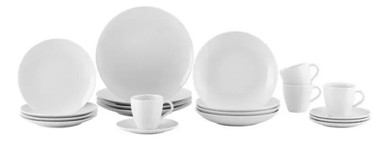 Jogo De Jantar Tramontina Porcelana Silvia 20 Peças Branco Lisa
