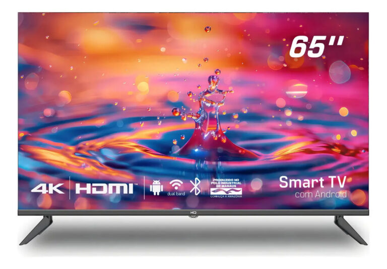 Smart TV HQ 65″ 4K LED com HDR, Android e Wi-Fi