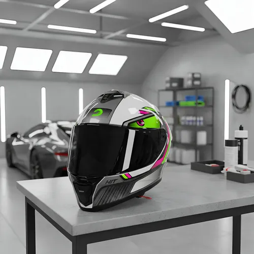 Capacete Moto Race Tech Hit Android Drone Verde Branco