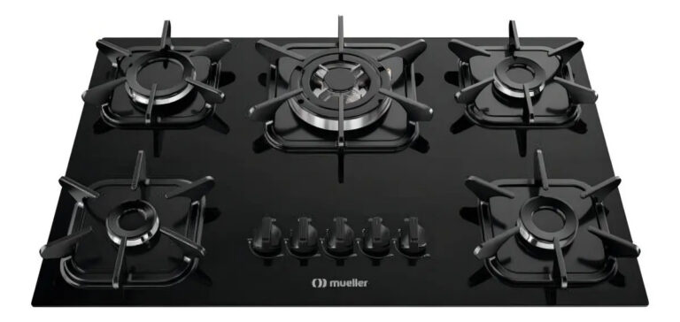 Cooktop Mueller 5 Bocas Preto Com Queimador Tripla Chama G5