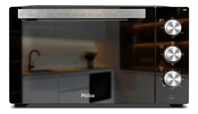 Forno Elétrico Philco 50l Cinza Espelhado Full Glass PFE50PE