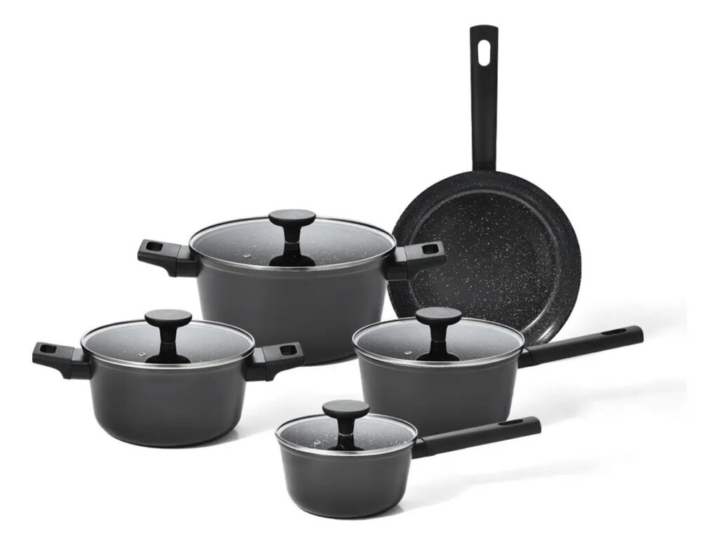 Jogo 5 Panelas Antiaderente Ultra Ceramic Mou Preta – Oikos Preto