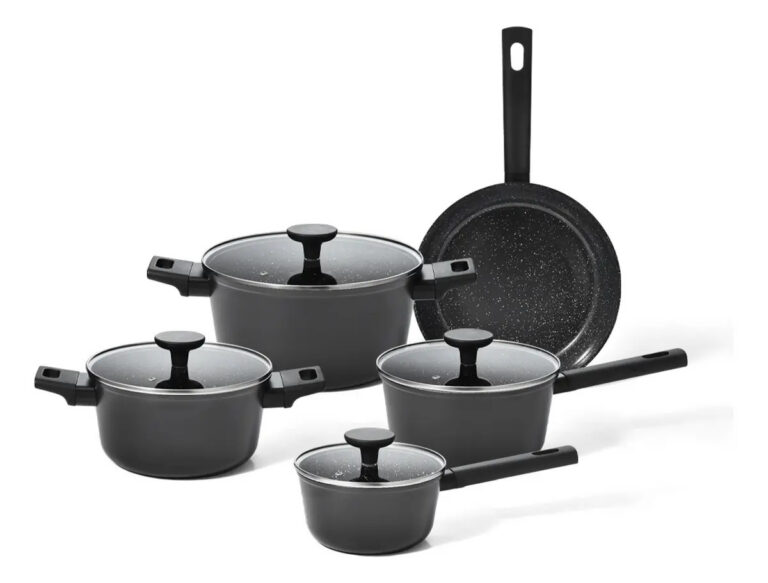 Jogo 5 Panelas Antiaderente Ultra Ceramic Mou Preta – Oikos Preto