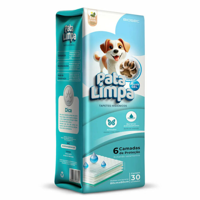 Tapete Higiênico 80×60 30un Pata Limpa Descartável Cachorro Pet Cão Fralda Manta Absorvente