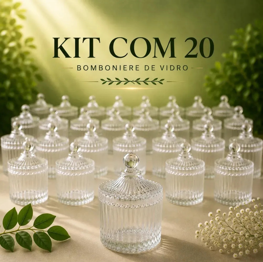 Kit 20 Mini Bomboniere Transparente Ideal Para Lembrancinhas Casamentos Festas Eventos Velas Aromáticas Doces Bombons Decoração – Bravlli