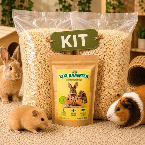 Kit Substrato Hamster Coelho Serragem Maravalha Odores 1kg