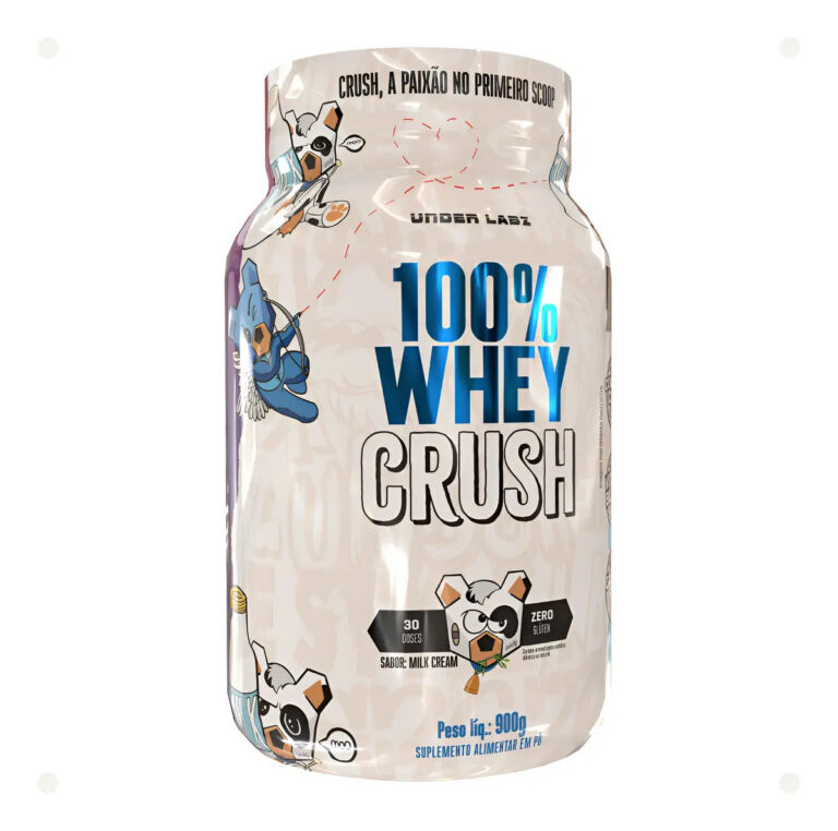100% Whey Crush Concentrada Pote 900g Under Labz Sabor Milk Cream (Leite)