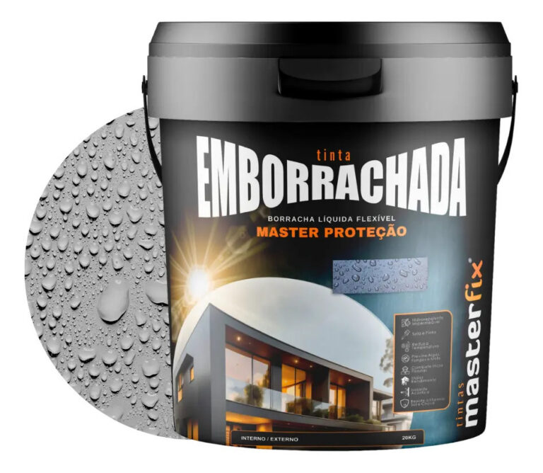 Tinta Emborrachada Masterfix 4kg Impermeável Flexível Acabamento Fosco Cor Elefante