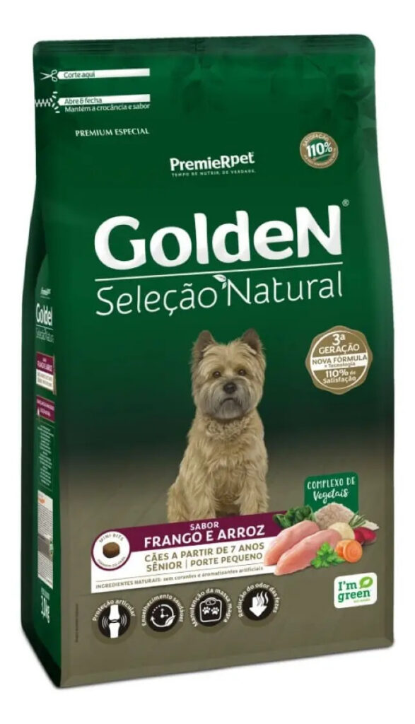 Ração Seca Golden Cão Pequeno Senior Frango Arroz 3kg Joint Health