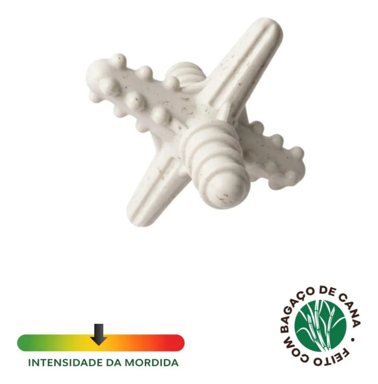 Mordedor Asterisco Natural P/ Cães Pet Biobone Zeroplastic P Cor Branco – Mordida Forte