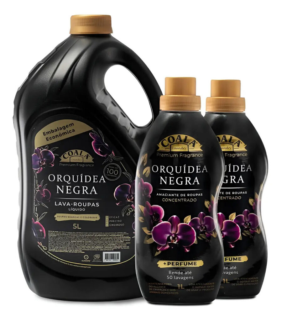 Kit Lava Roupas Coala 5L + 2 Amaciantes – Orquídea Negra