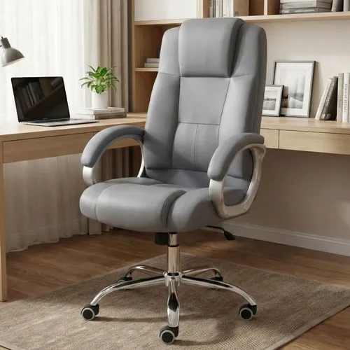 Cadeira De Escritório Presidente Premium Couro Ergonomica