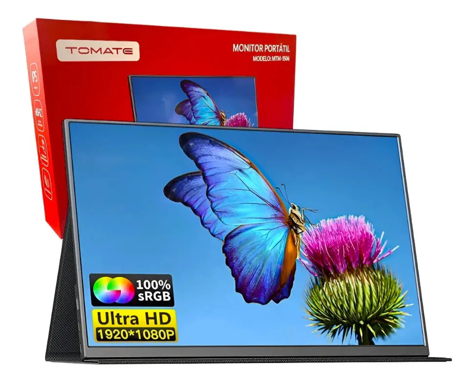 Monitor Portátil 15,6″ Tomate MTM-1506 Full HD IPS Ultra Slim USB-C/HDMI.