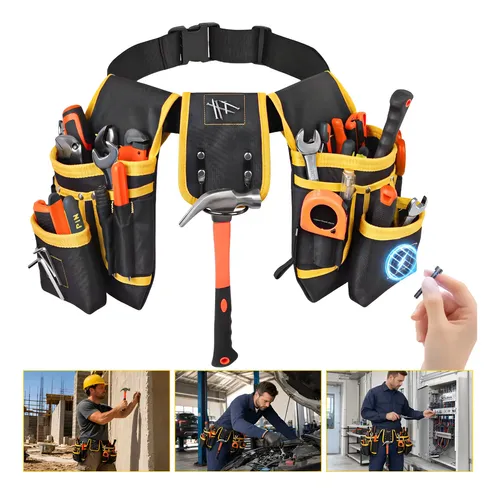 Bolso Ferramentas Cinturão Carpinteiro Pedreiro 26 Bolsos