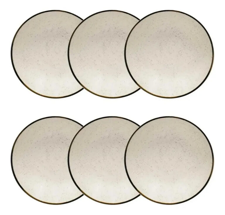 Jogo 6 Pratos Fundos Rustico Brisa 20,5cm Oxford Porcelanas