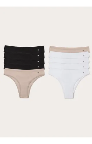Kit Com 10 Calcinhas Básicas Tanga Em Algodão Hering