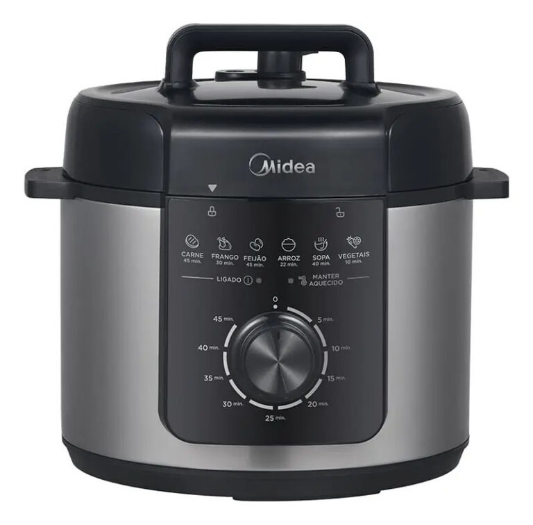 Panela De Pressão Mecânica Preta E Inox 4l Midea Cor Cinza