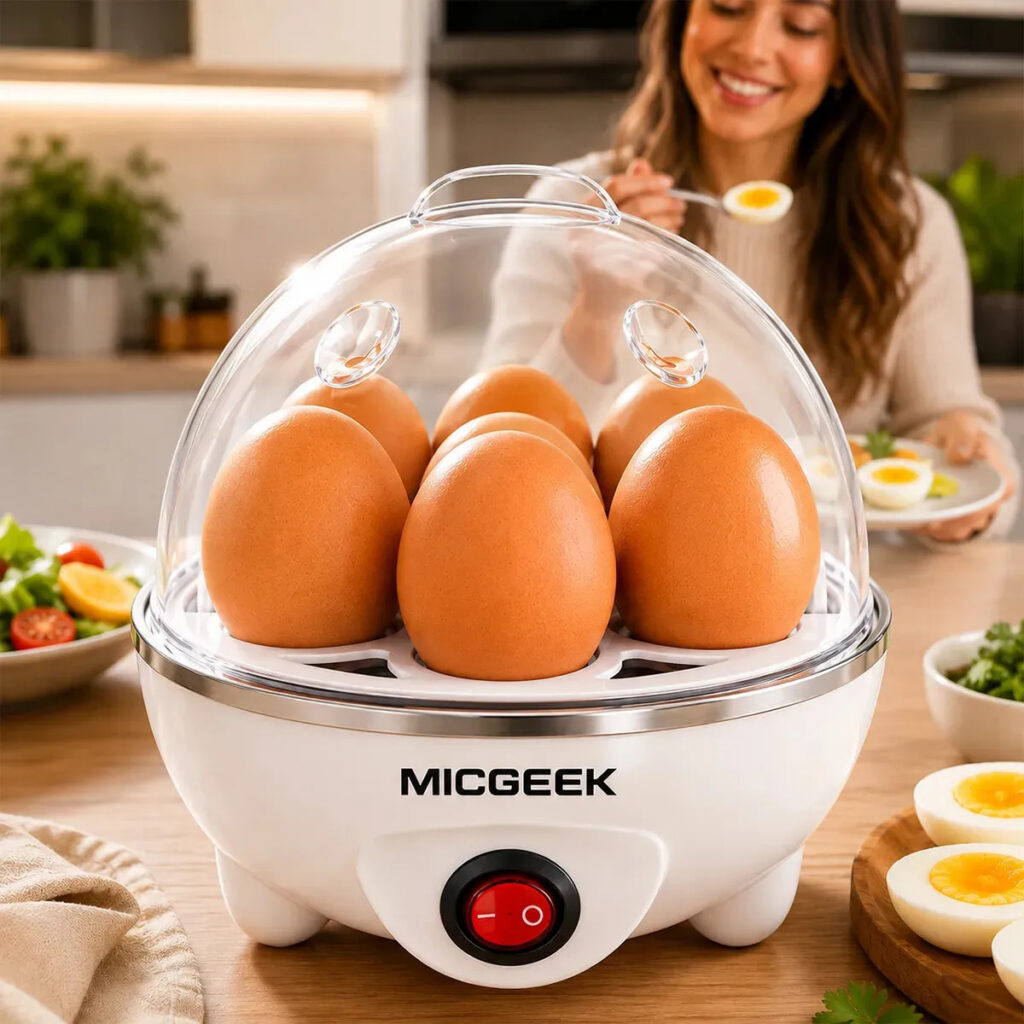 Cozedor De Ovos Automático Panela A Vapor Elétrica Legumes Elétrica Portátil Prático Rápido 7 Ovos Em 5min Micgeek