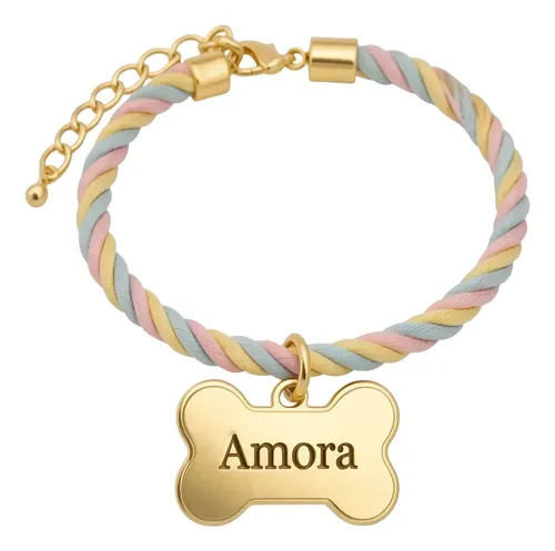 Coleira Pet Acessório Personalizado Pescoço Formato Ossinho