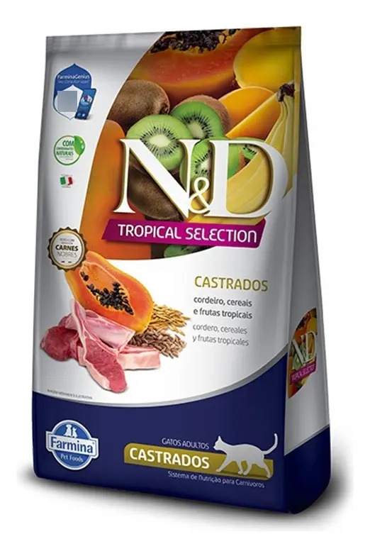 Ração para Gatos Farmina N&D Tropical Selection Cordeiro Cereais Frutas Tropicais 7kg