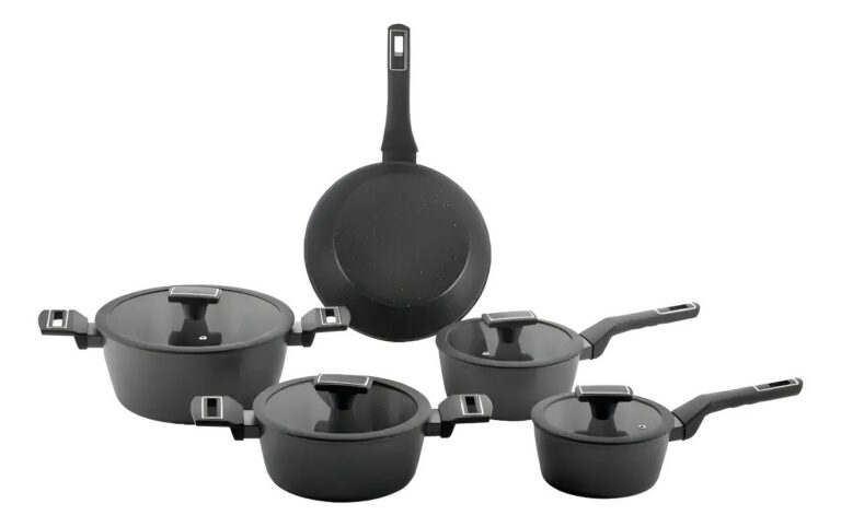 Jogo De Panelas Brinox Cerâmico 5 Pçs Carbon Ceramic Indução Cor Preto