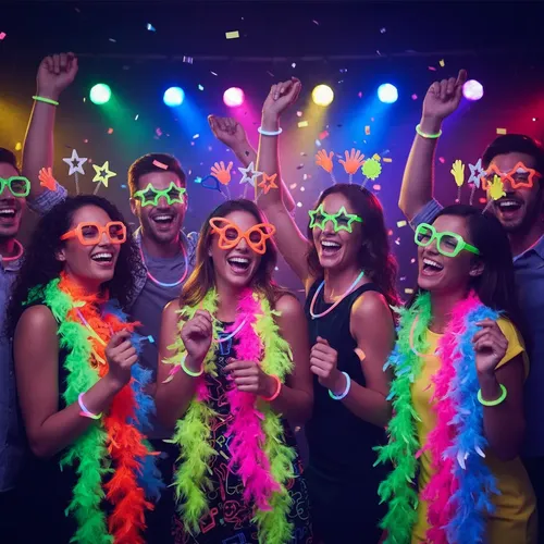Kit Balada Festa 150 Pç Óculos Tiara Pulseira Neon Casamento