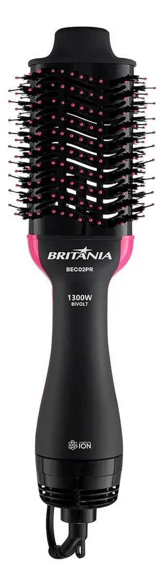 Britânia Escova Secadora Bec02pr 4 Em 1 1300w Cor Preto e Rosa