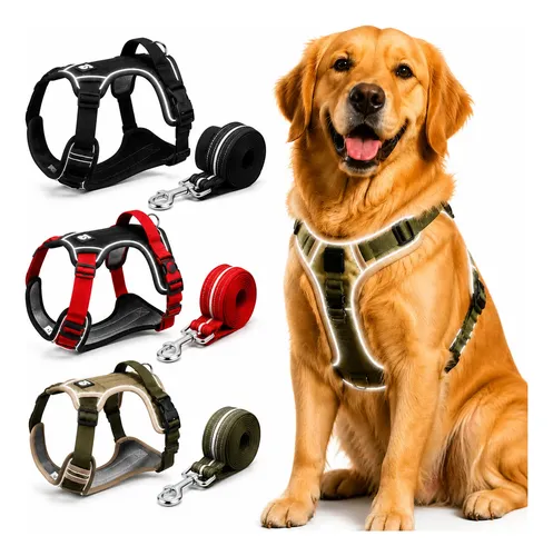 Peitoral Para Cachorro Reforcado Com Alca E Guia Refletiva