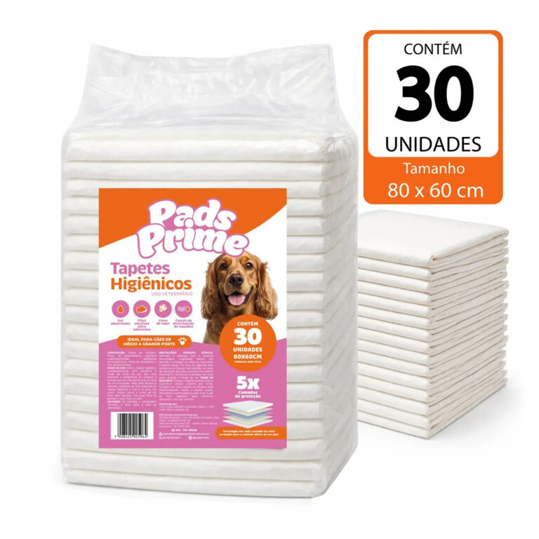 Tapete Higiênico 80×60 30un Pads Prime Pet Cachorro Cães
