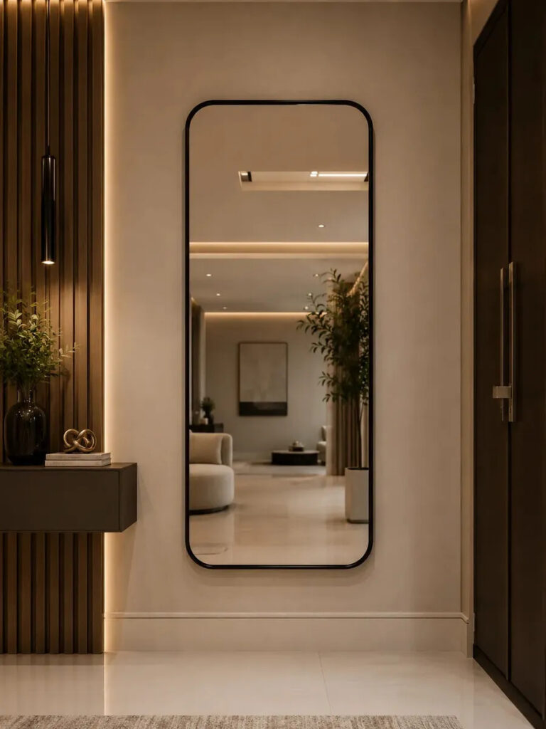 Espelho retangular grande com Moldura Lapidado 100×50 Preto
