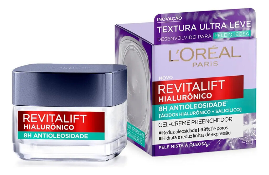Creme Facial Anti-Idade , Preenche Linhas de Expressão, Hidrata e Tonifica a Pele, Revitalift Hialurônico, L’Oréal Paris, 49g