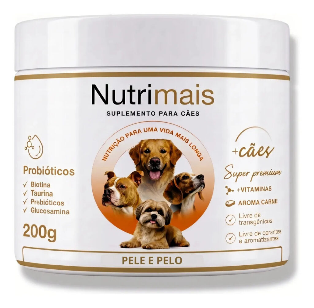 Suplemento Cães Nutrimais Pele e Pelo Probióticos Todas as Raças e Idades 200g