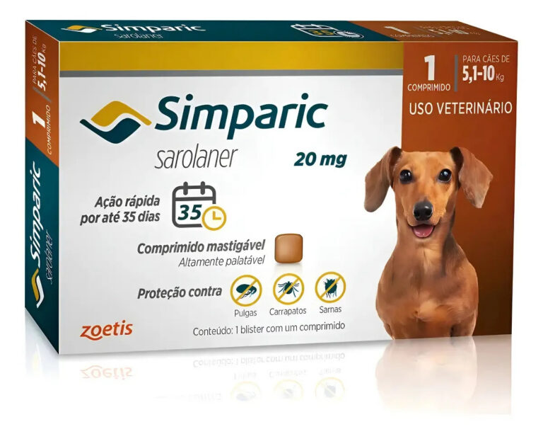 Simparic 20mg Antipulgas Cães 5 A 10kg 1 Comprimidos Zoetis