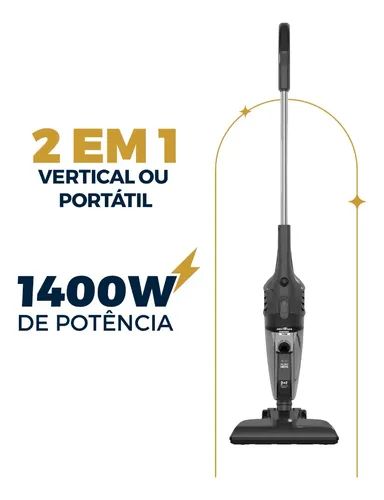 Aspirador Pó Britânia 1400w 2 Em 1 Bas1450c 1l Cinza