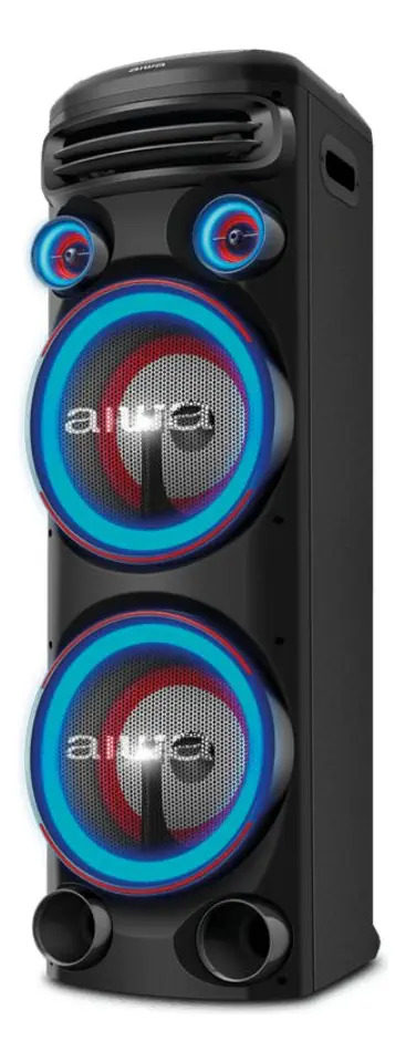 Torre de Som AIWA T2W-02 2300W 2Woofers10″ Bluetooth RGB USB FM DJ