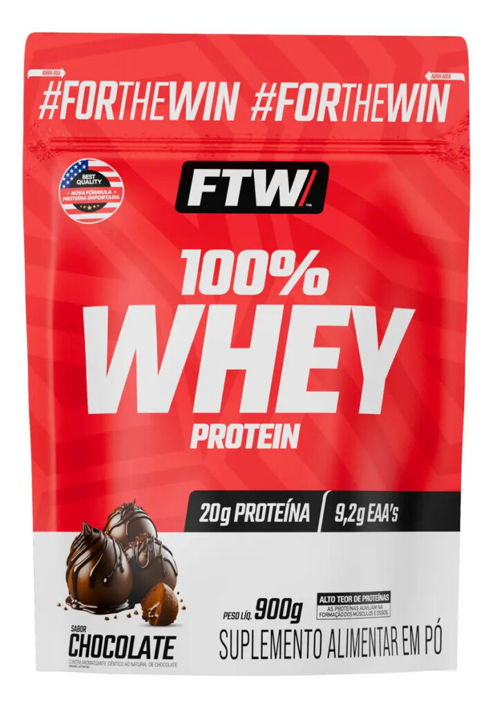 Whey Protein 100% Concentrado 900g Refil Sabor Chocolate – FTW