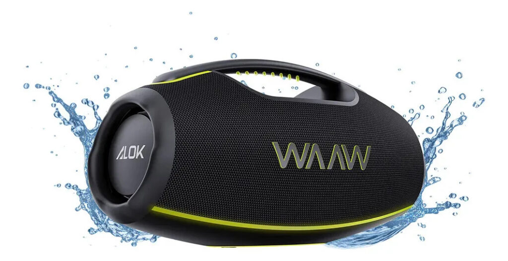 Caixa de Som Boombox Waaw by Alok Hyperboom 1000 Bluetooth À Prova d’Água 180W RMS Até 12h de Autonomia