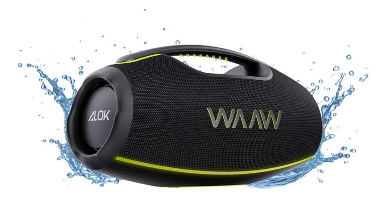 Caixa de Som Boombox Waaw by Alok Hyperboom 1000 Bluetooth À Prova d’Água 180W RMS Até 12h de Autonomia